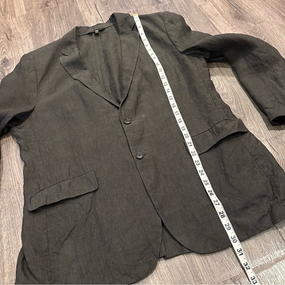Banana Republic 100% Linen Blazer Men's 44R Gray Jacket Modern Slim Fit Preppy - Picture 12 of 15
